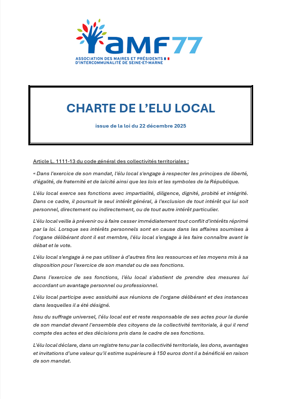 CHARTE DE L’ELU LOCAL
